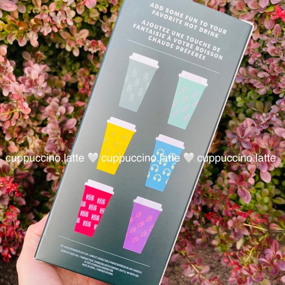 🌈NEW✏️Starbucks 2022 Back to School Emoji Icon Box of 6 Reusable Hot Cups - Picture 5 of 6